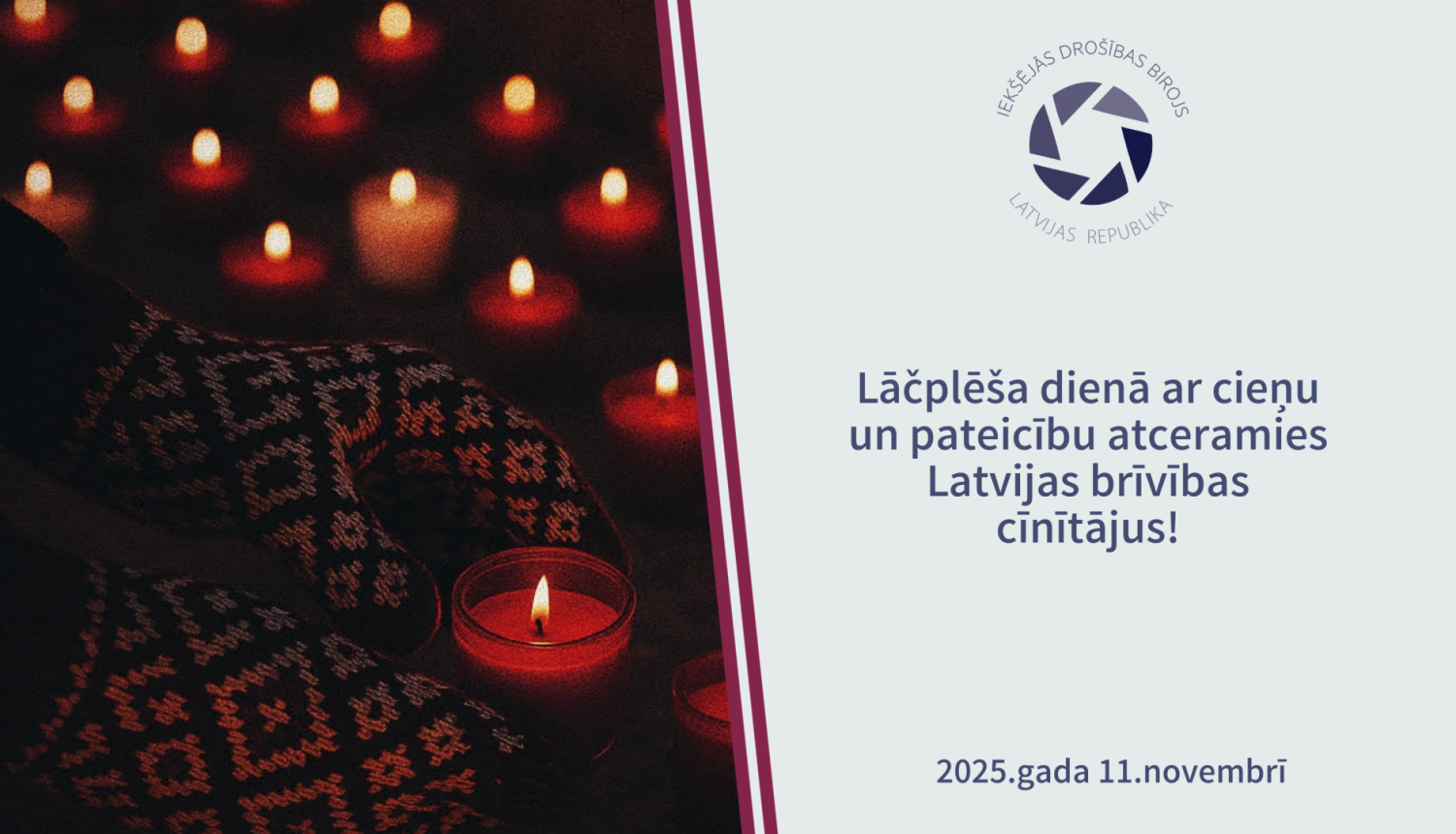 Attēls ar dūraiņiem Latvju rakstos, kas uzvilkti rokās. Rokās tiek turēta svecīte, kas tiek nolikta līdzās citām svecēm. 