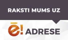 Attēls ar tekstu Raksti mums uz Ē adrese