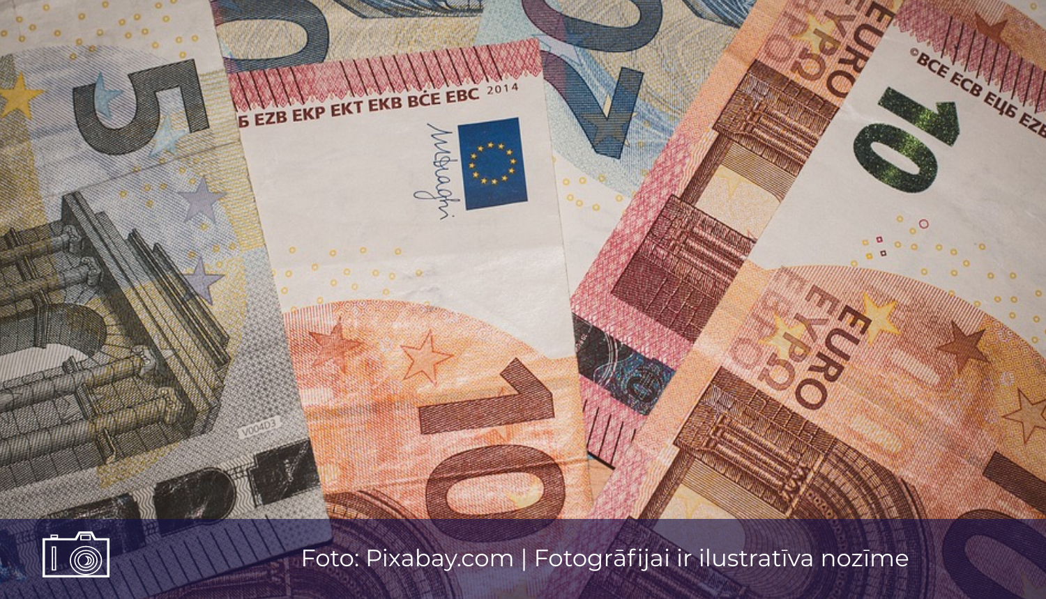 Attēls ar eiro banknotēm
